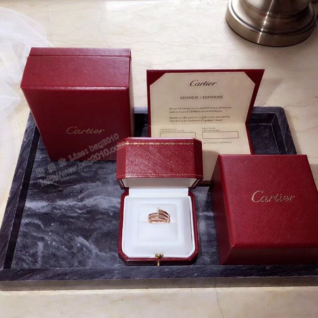 Cartier首飾 卡地亞釘子新款 雙層光面戒指  zgk1344